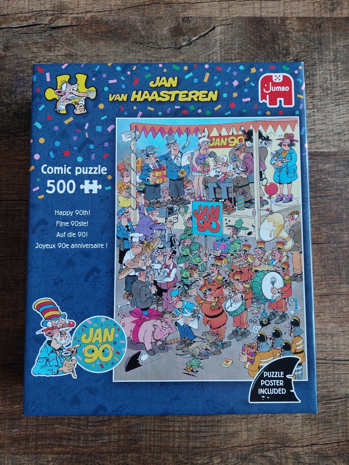 Leuke Jan van Haasteren puzzel ! Happy birthday Jan /€7,50, Hobby en Vrije tijd, Denksport en Puzzels, Ophalen of Verzenden, 500 t/m 1500 stukjes