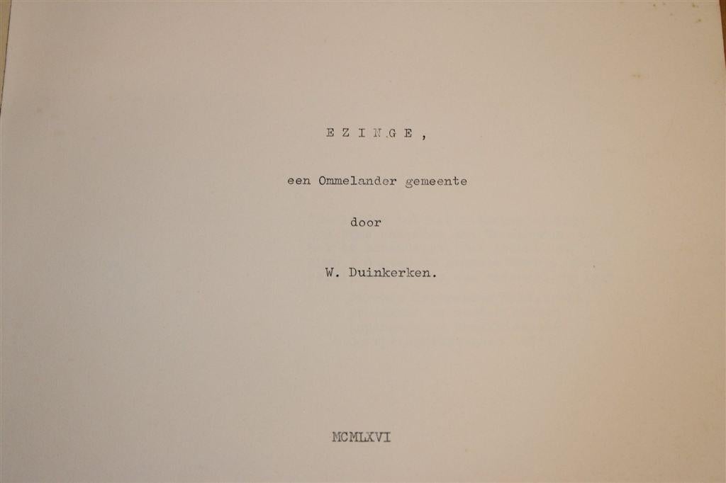 Ezinge, een Ommelander Gemeente — Geschiedenis [1966], Boeken, Ophalen of Verzenden, Gelezen