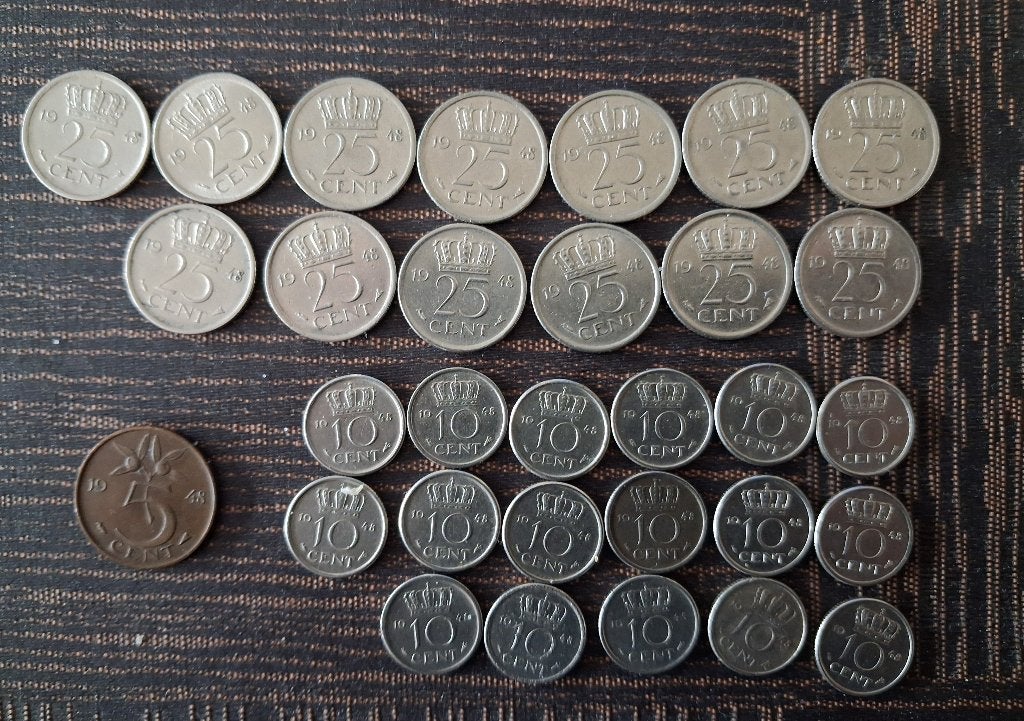 Div kleine munten van 1948 Wilhelmina, Postzegels en Munten, Munten | Nederland, Ophalen of Verzenden, Koningin Wilhelmina, Overige waardes