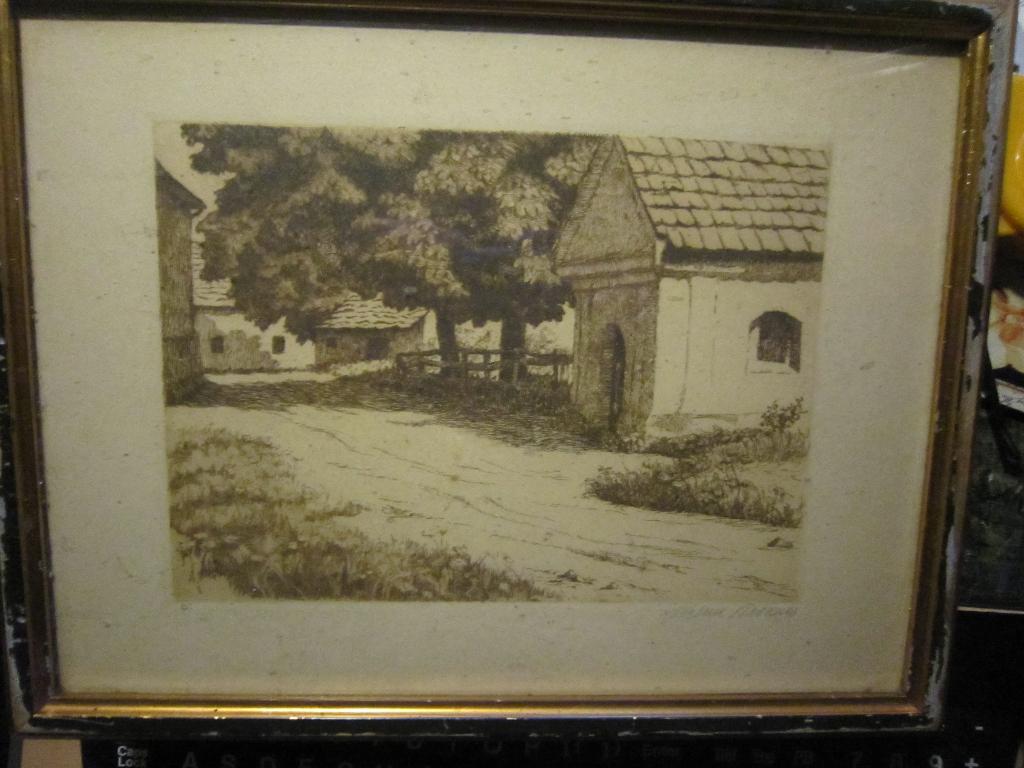 LIMBURG, ?? Ets  van een Boerderij met een Kapelletje, Ophalen of Verzenden, Ets