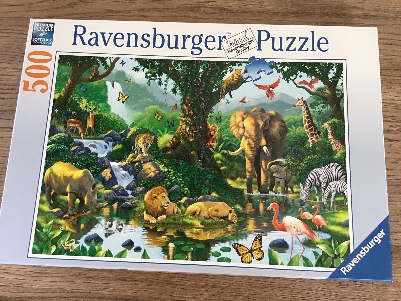 Ravensburger puzzel 500 stukjes dieren uit Afrika, Ophalen of Verzenden, 500 t/m 1500 stukjes, Zo goed als nieuw, Legpuzzel