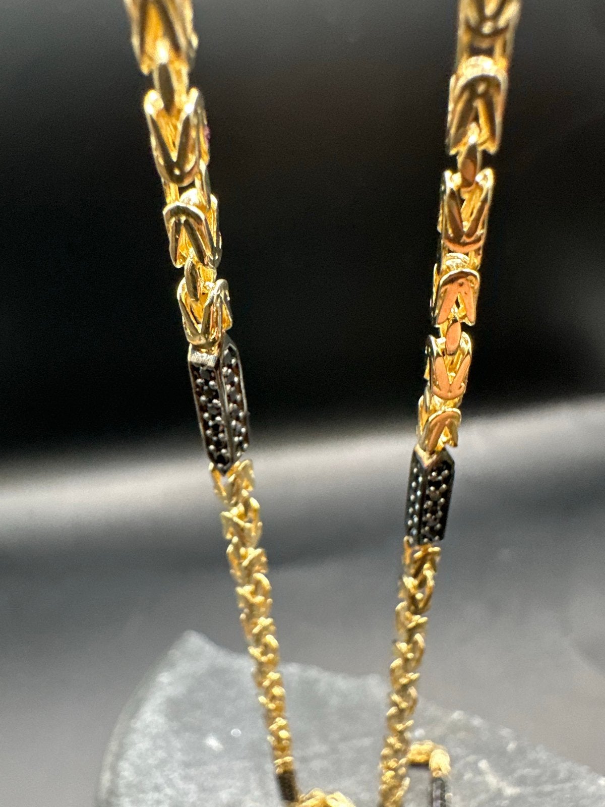 14k Gouden Koningsketting met Onyx 2,1 mm, Sieraden, Tassen en Uiterlijk, Ophalen of Verzenden, Nieuw, Goud, Met edelsteen