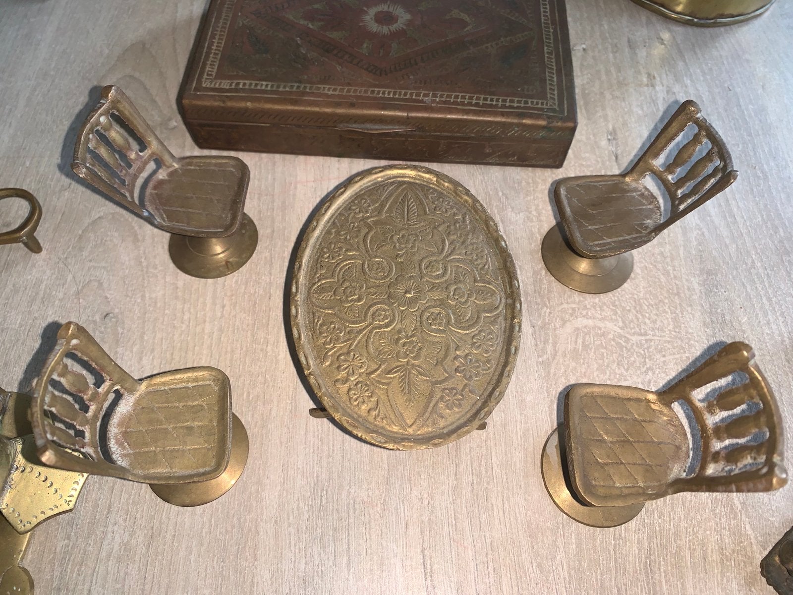 Verzameling Antieke geel koperen of roodkoperen voorwerpen, Ophalen of Verzenden, Koper