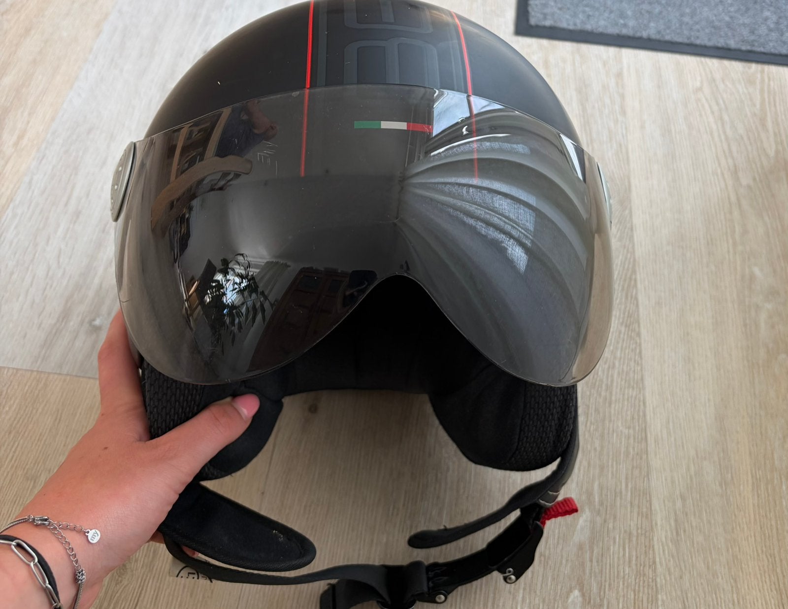 Beon Design Mat Zwart Scooter Helm / maat S, Fietsen en Brommers, Brommerhelmen, Ophalen, Zo goed als nieuw