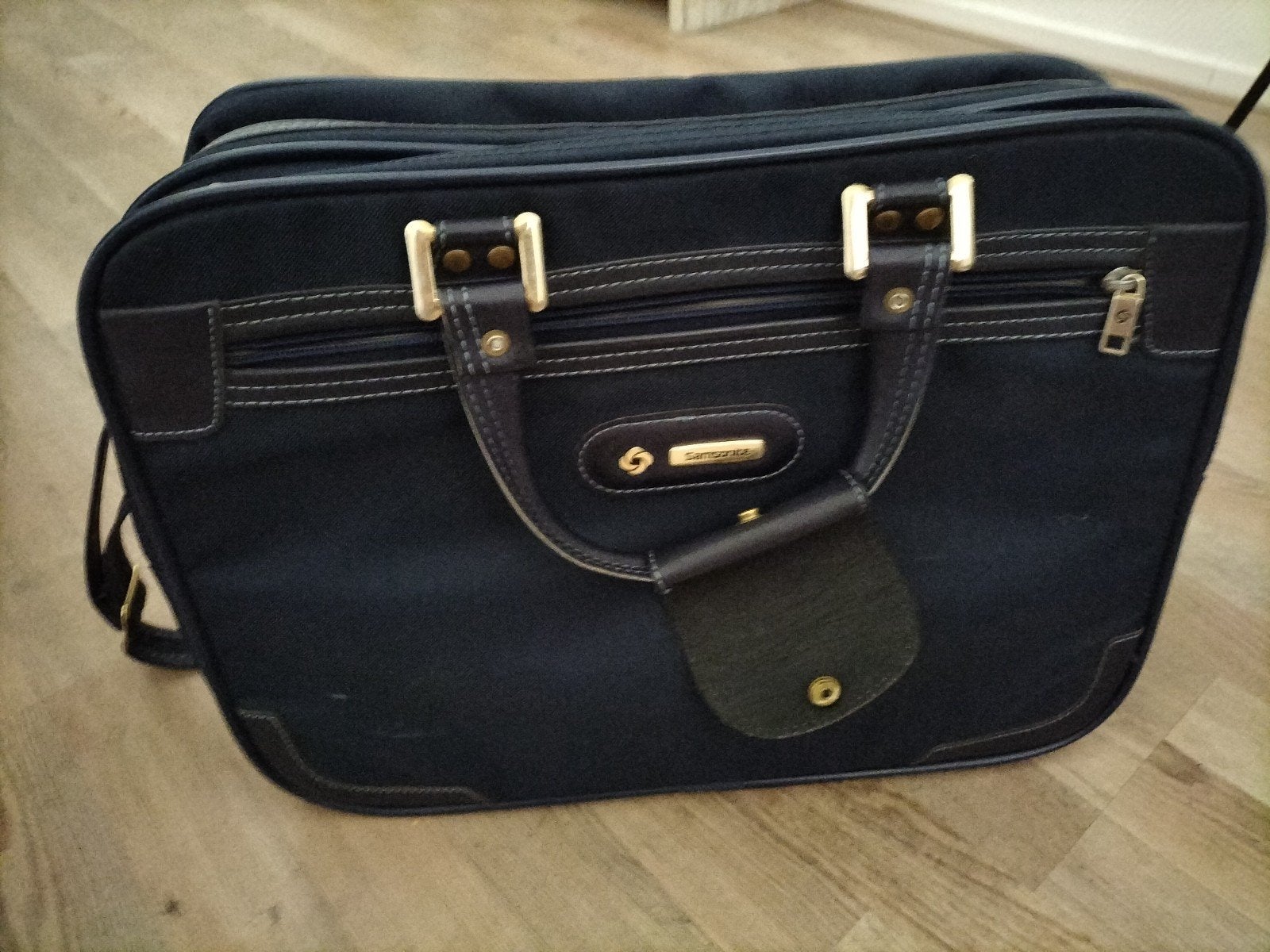 Sterke Samsonite tas 32x45x27 cm met 3 vakken, 40 tot 60 cm, Gebruikt, 20 tot 30 cm, Blauw