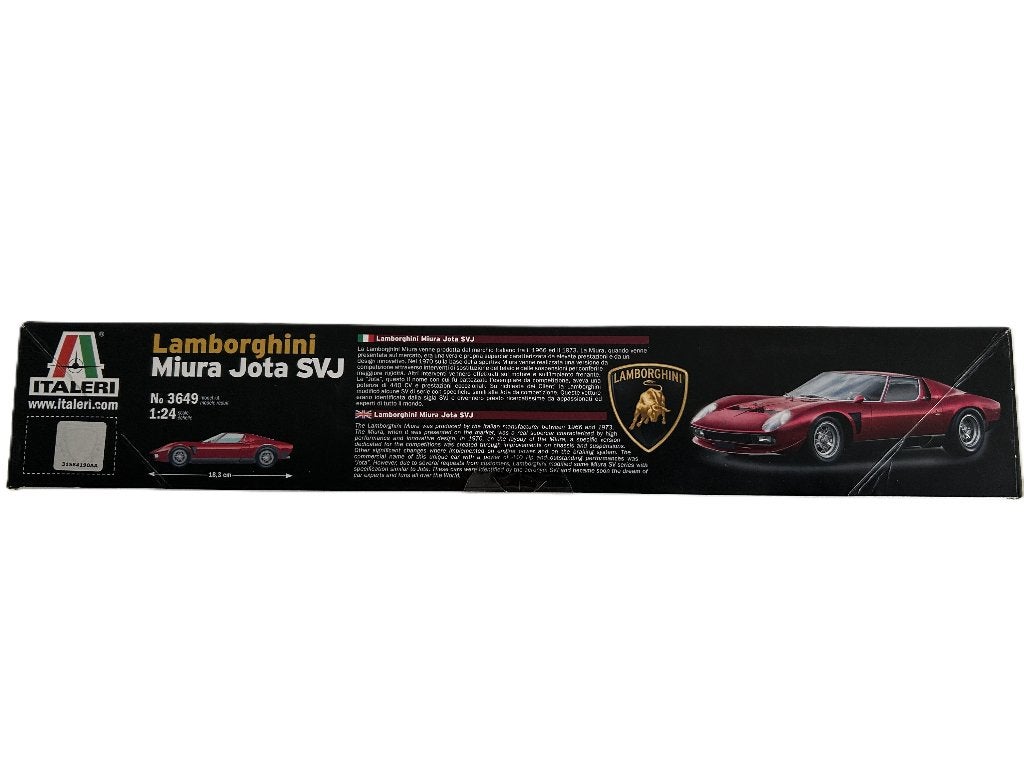 Italeri Lamborghini Miura Jota SVJ ITA-3649, Hobby en Vrije tijd, Modelbouw | Auto's en Voertuigen, Groter dan 1:32, Nieuw, Ophalen of Verzenden