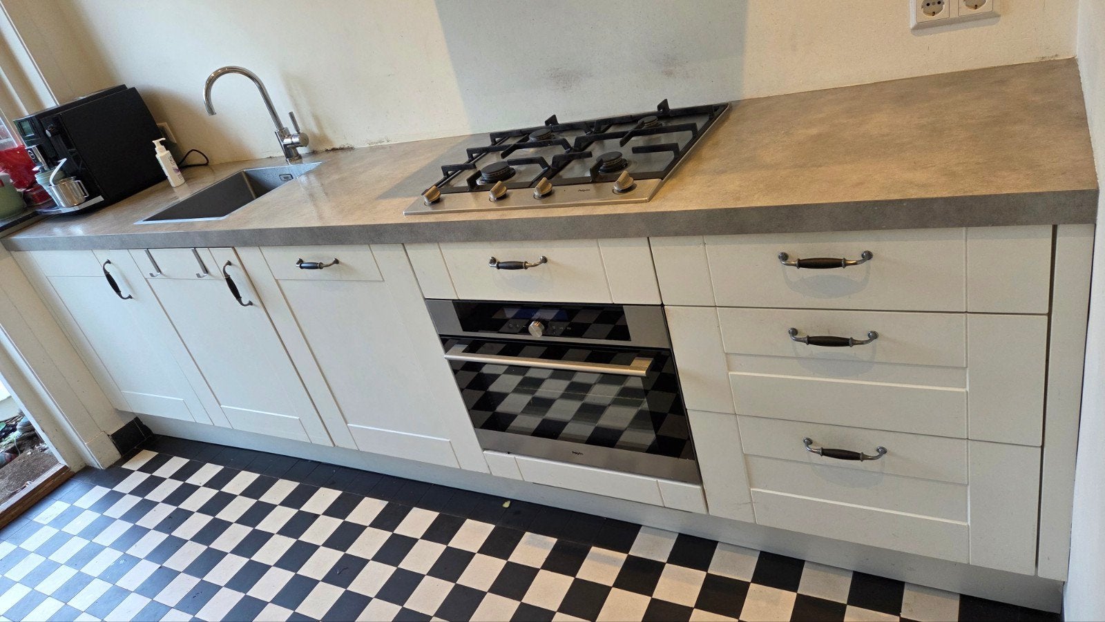 Complete keuken met inbouwapparatuur - demonteren 3 okt, Ophalen, Gebruikt, Wit, Enkelwandige keuken