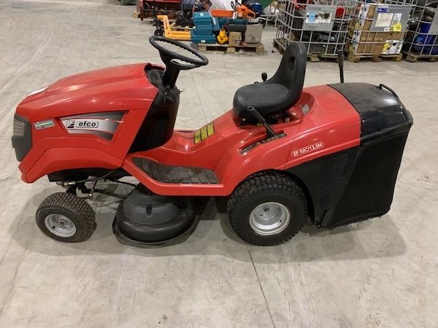 EFCO zitmaaier EF 92C/13.5M achtervanger, Tuin en Terras, Zitmaaiers, Gebruikt, 90 tot 120 cm, Elektrische starter, Opvangzak