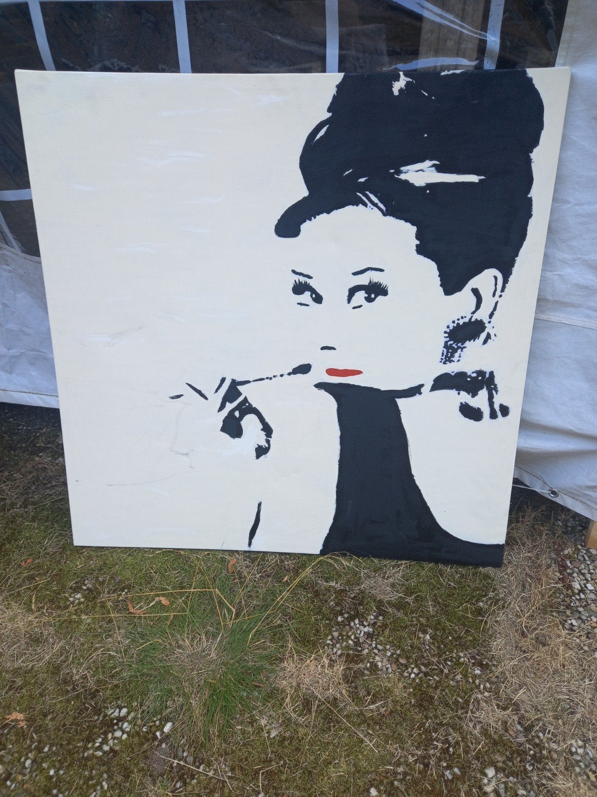 Audrey Hepburn Pop Art Schilderij - Handgeschilderd, Acrylverf, Ophalen of Verzenden, Ophangklaar, Portret