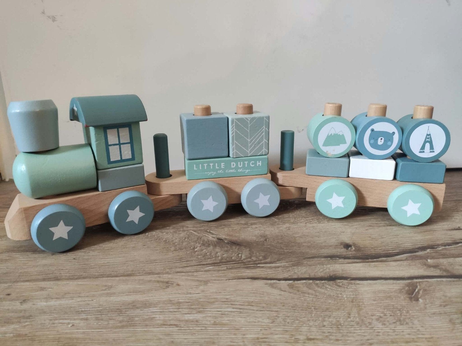 Little Dutch blokkentrein blauw, Kinderen en Baby's, Ophalen, Gebruikt, Overige typen