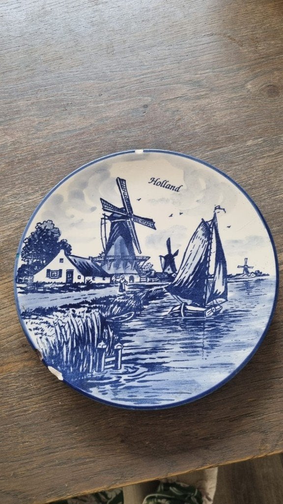Delfts Blauw Wandbord "Holland" - Handgeschilderd, Ophalen of Verzenden