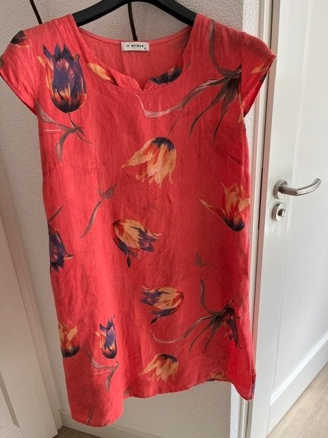 IN SHAPE leuke oranjekleurige linnen zomerjurk mt XL, Kleding | Dames, Jurken, Maat 42/44 (L), Oranje, Ophalen of Verzenden, Zo goed als nieuw
