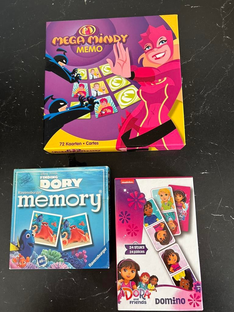Memory Mega Mindy en domino , 3 dozen , heel en compleet, Ophalen of Verzenden, Zo goed als nieuw, Ontdekken