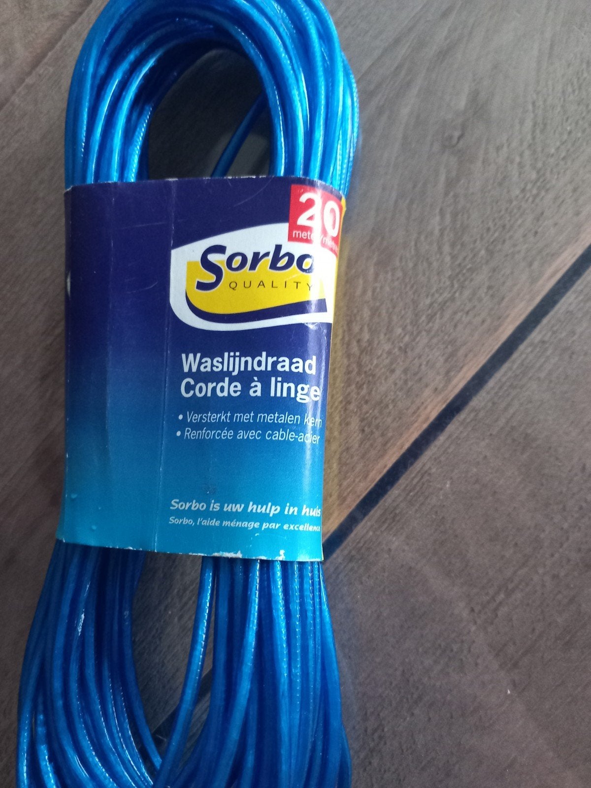 Sorbo Waslijndraad - 20 meter, versterkt met metalen kern, Ophalen, Nieuw
