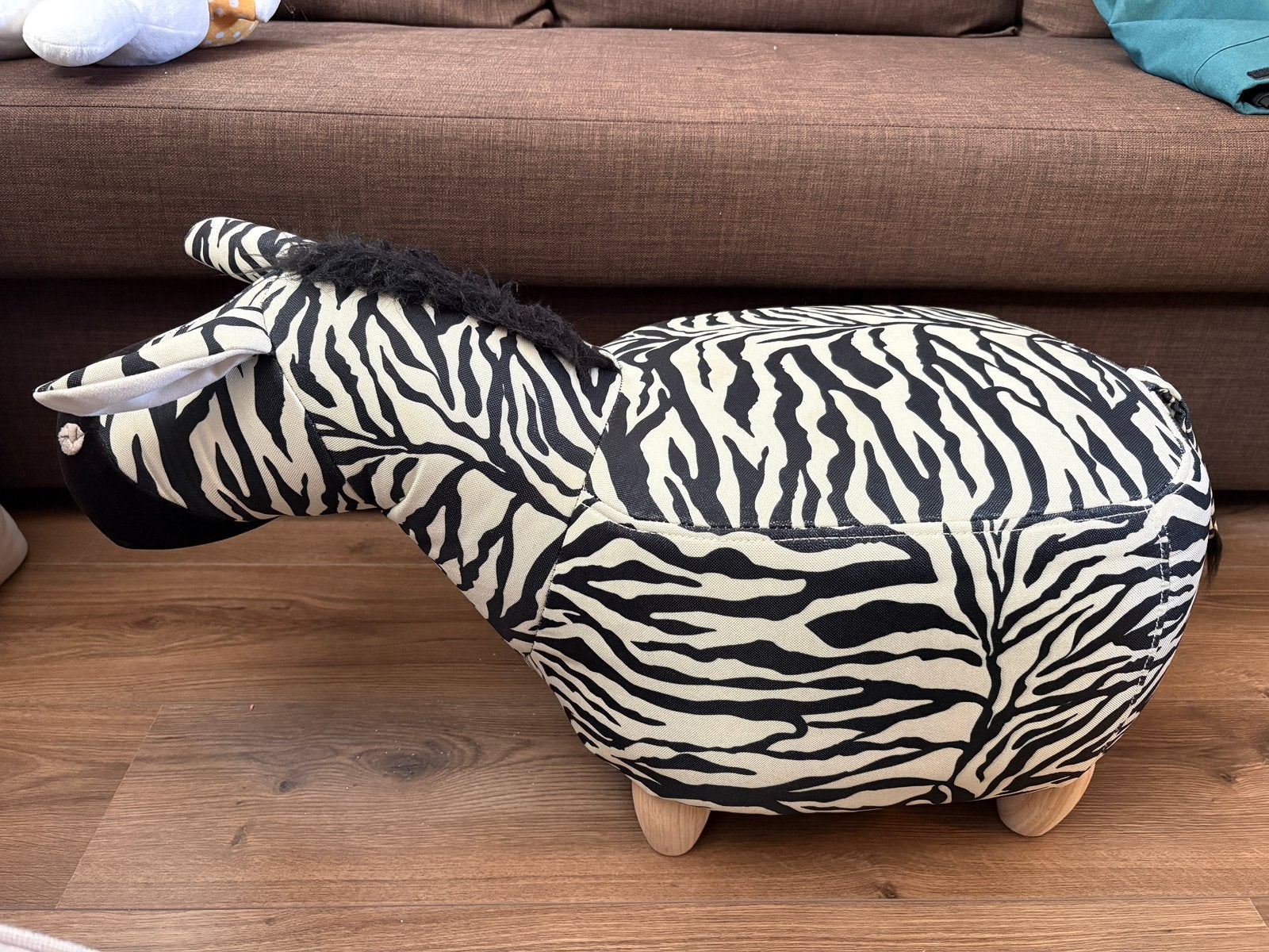Zebra poef, Ophalen, Gebruikt, Hout