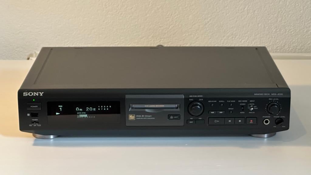 MDS-JE510 minidisc speler met afstandsbediening en 10 discs, Ophalen of Verzenden, Minidisc-recorder