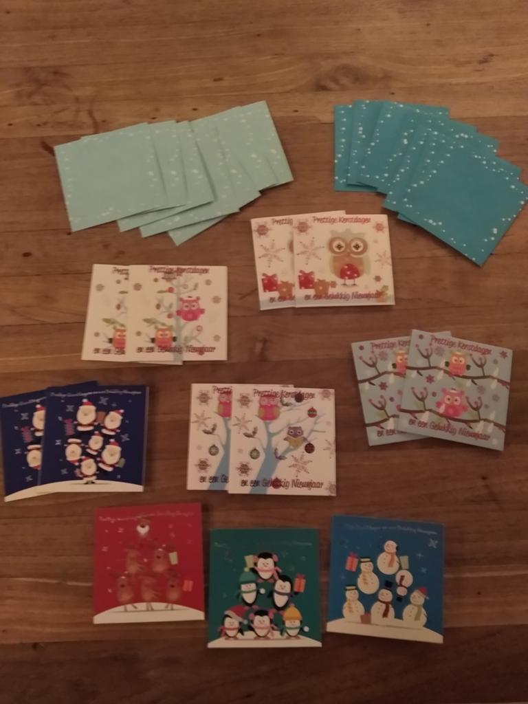13 kerstkaarten met bijpassende enveloppen, Diversen, Kerst, Ophalen of Verzenden, Nieuw