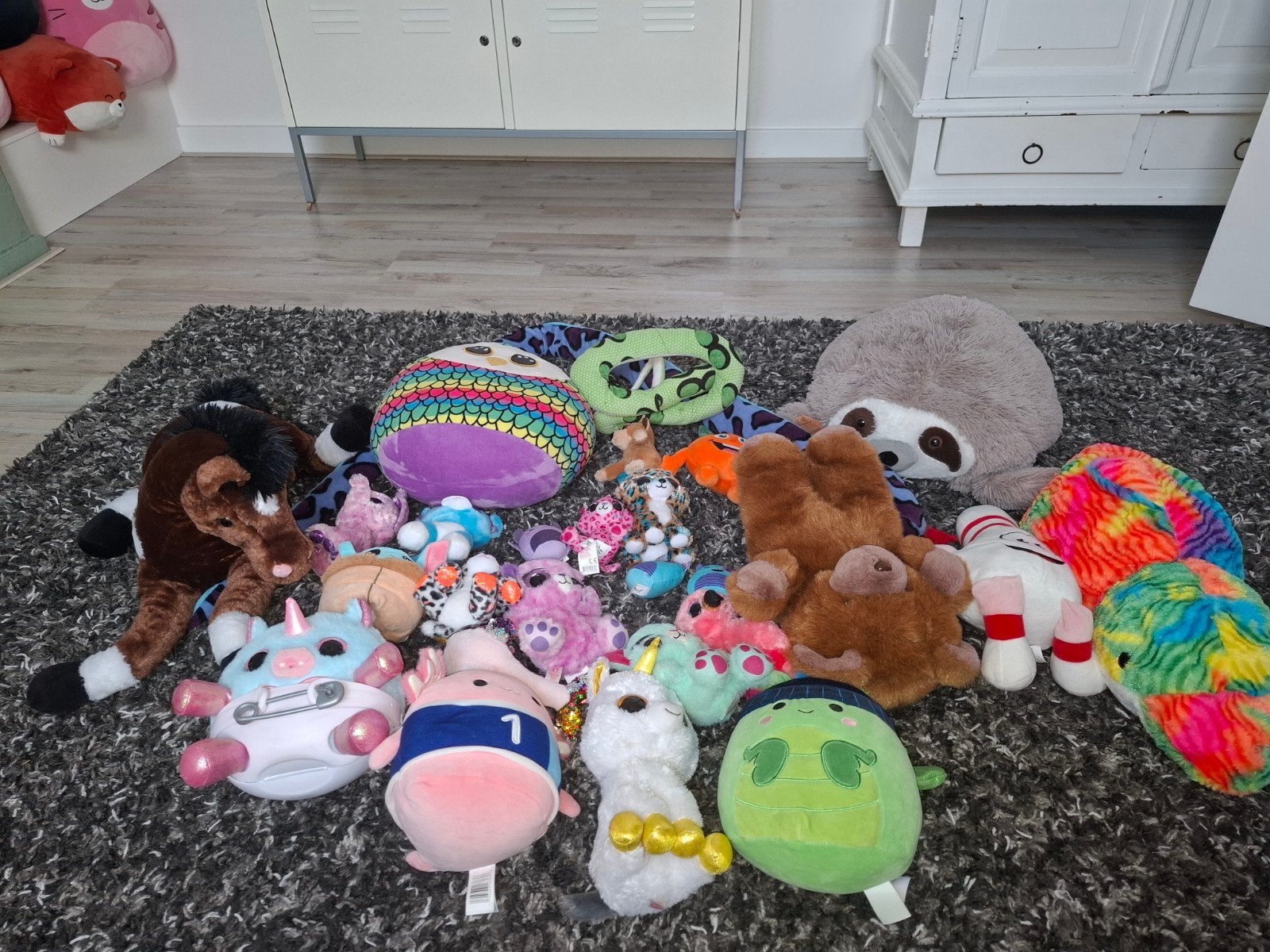 Grote collectie van 27 mooie knuffels: paard, slang, beer, Kinderen en Baby's, Speelgoed | Knuffels en Pluche, Ophalen, Overige merken