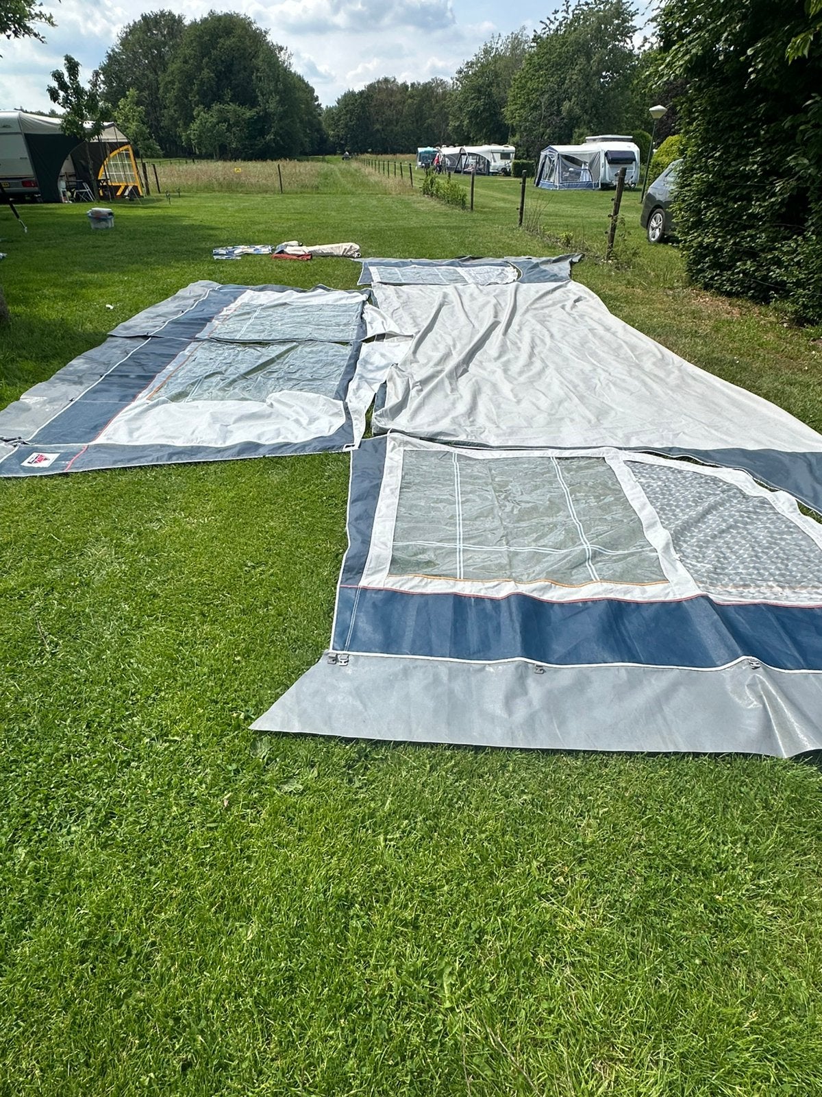 Voortent Dorema licht grijs blauw, Ophalen, Gebruikt, Ten Cate All Season 200g/m2, Dorema
