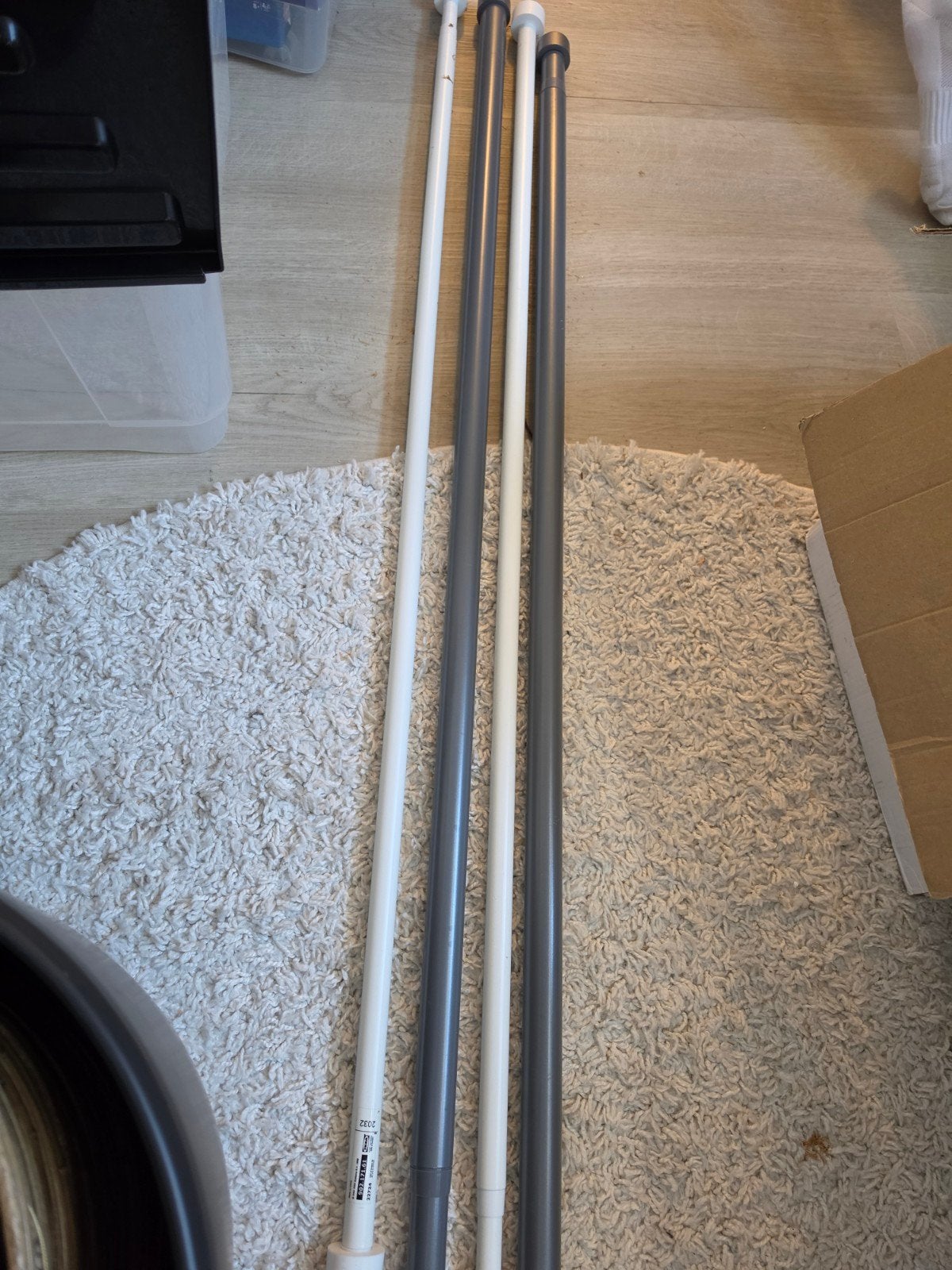 IKEA Betydlig Gordijnroedes - Wit en Grijs, Ophalen, Gebruikt