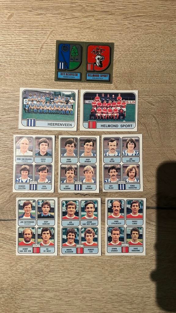 Panini Voetbal 82 plaatjes Heerenveen & Helmond Sport set, Verzenden, Zo goed als nieuw, Meerdere plaatjes