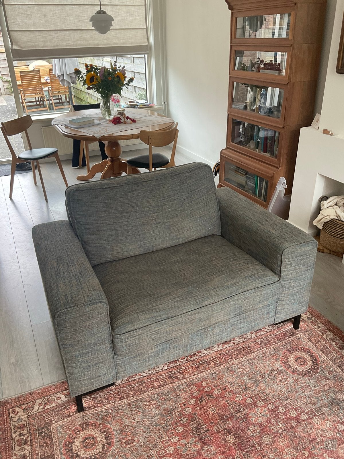 Comfortabele fauteuil of loveseat, Huis en Inrichting, Stoelen, Ophalen, Zo goed als nieuw, Eén, Stof