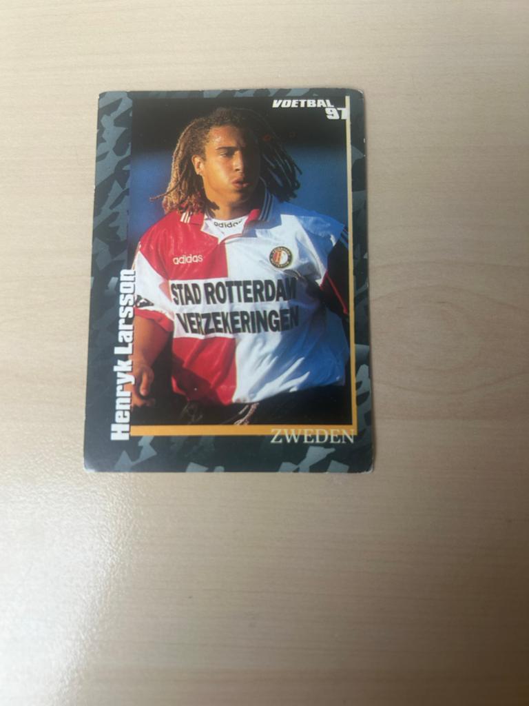 Voetbal '97 Plaatje: Henrik Larsson (Feyenoord), Ophalen of Verzenden, Zo goed als nieuw, Sticker