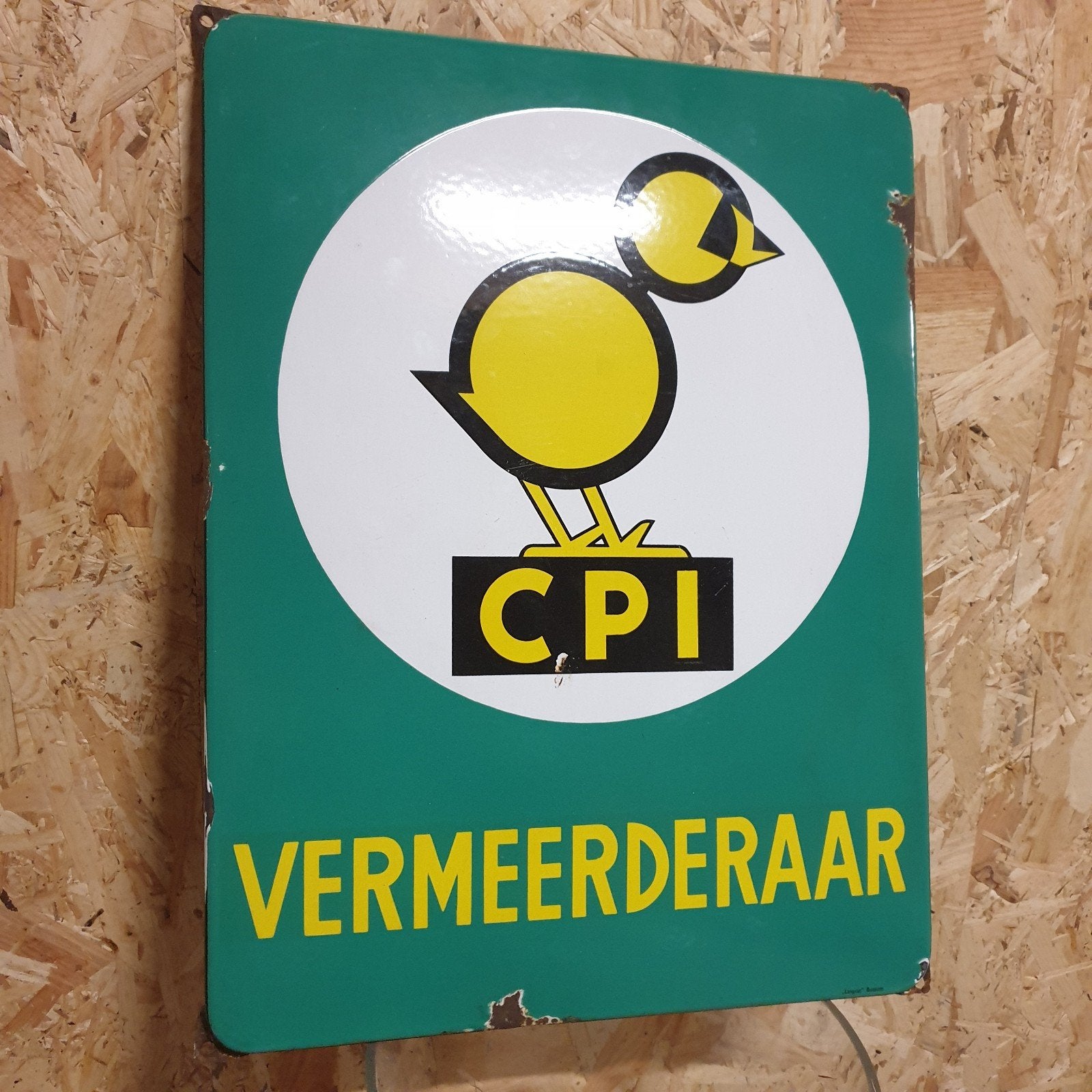 oud orgineel emaille reclamebord, Ophalen of Verzenden, Gebruikt, Reclamebord