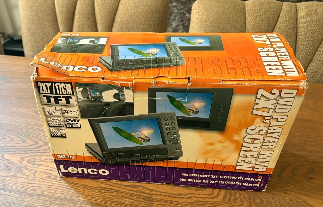 Lenco MES-210 Draagbare DVD-speler met 2x 7" scherm, Draagbaar, Ophalen of Verzenden, Zo goed als nieuw, Overige merken