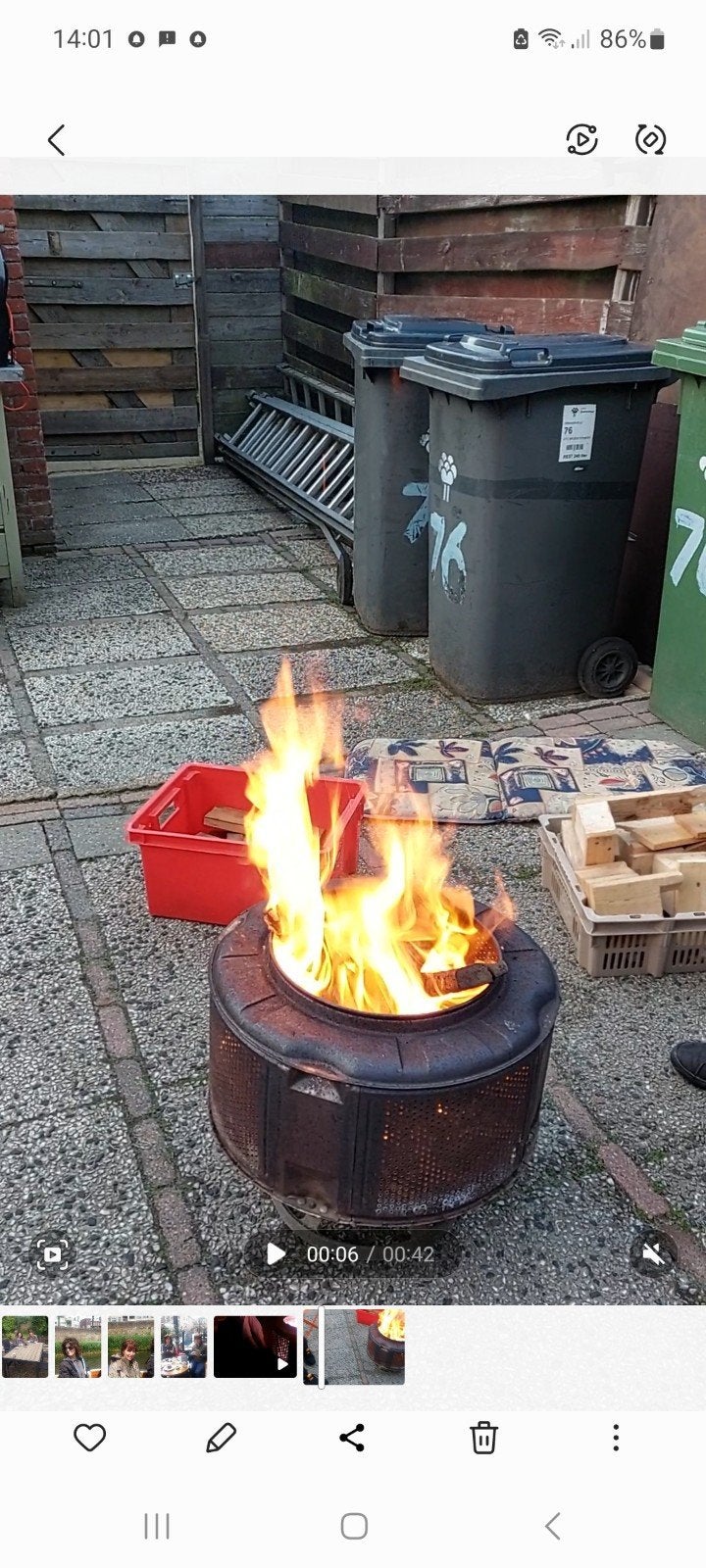 Vuurkorven van wasmachinetrommels ., Tuin en Terras, Vuurkorven, Ophalen, Zo goed als nieuw