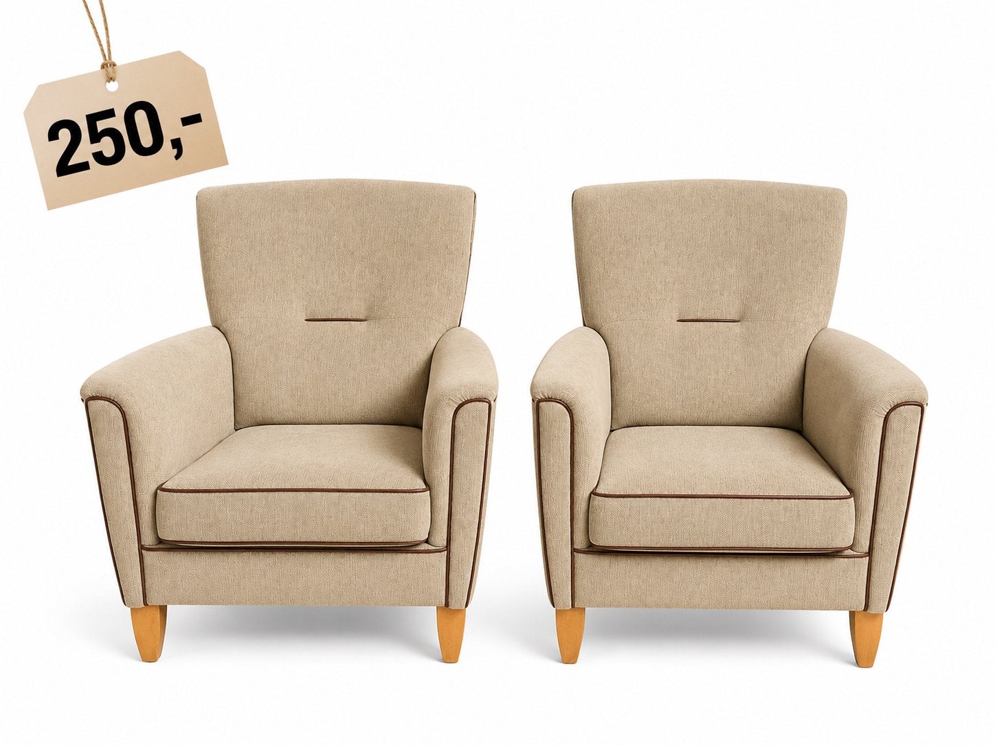 Te koop: 2 comfortabele fauteuils met leren afwerking, Huis en Inrichting, Fauteuils, Leer, 75 tot 100 cm, Ophalen of Verzenden