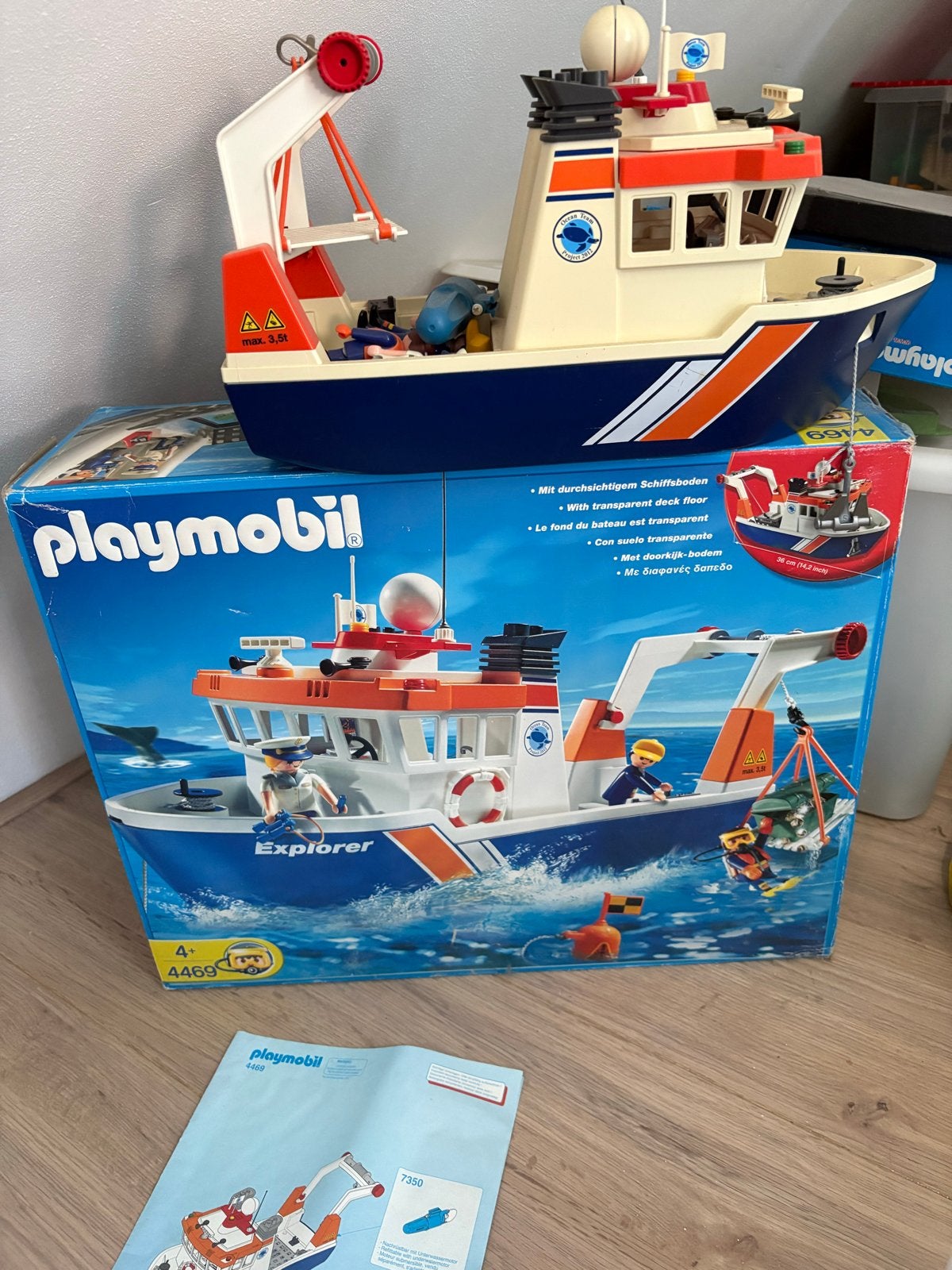 Playmobil Explorer Veerboot 4469 met propeller 7350, Kinderen en Baby's, Speelgoed | Playmobil, Ophalen, Gebruikt, Complete set