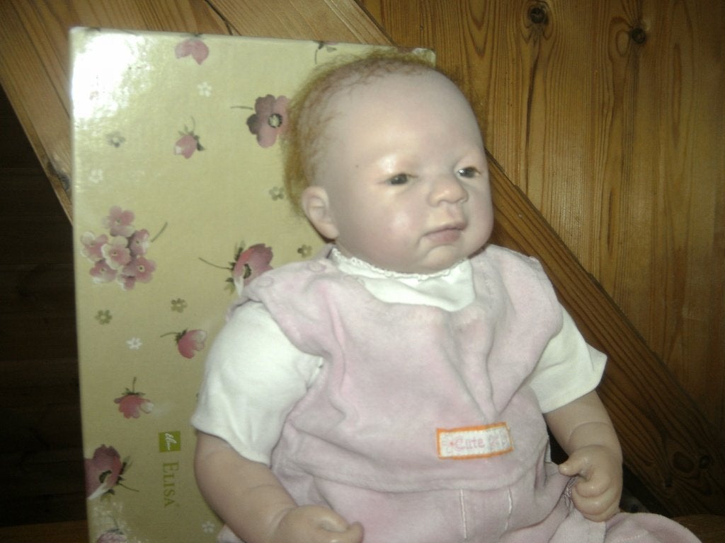 rossige kleine Sarah reborn van Kim van de Wetering 47 cm, Ophalen of Verzenden, Zo goed als nieuw, Babypop, Levensecht of Reborn