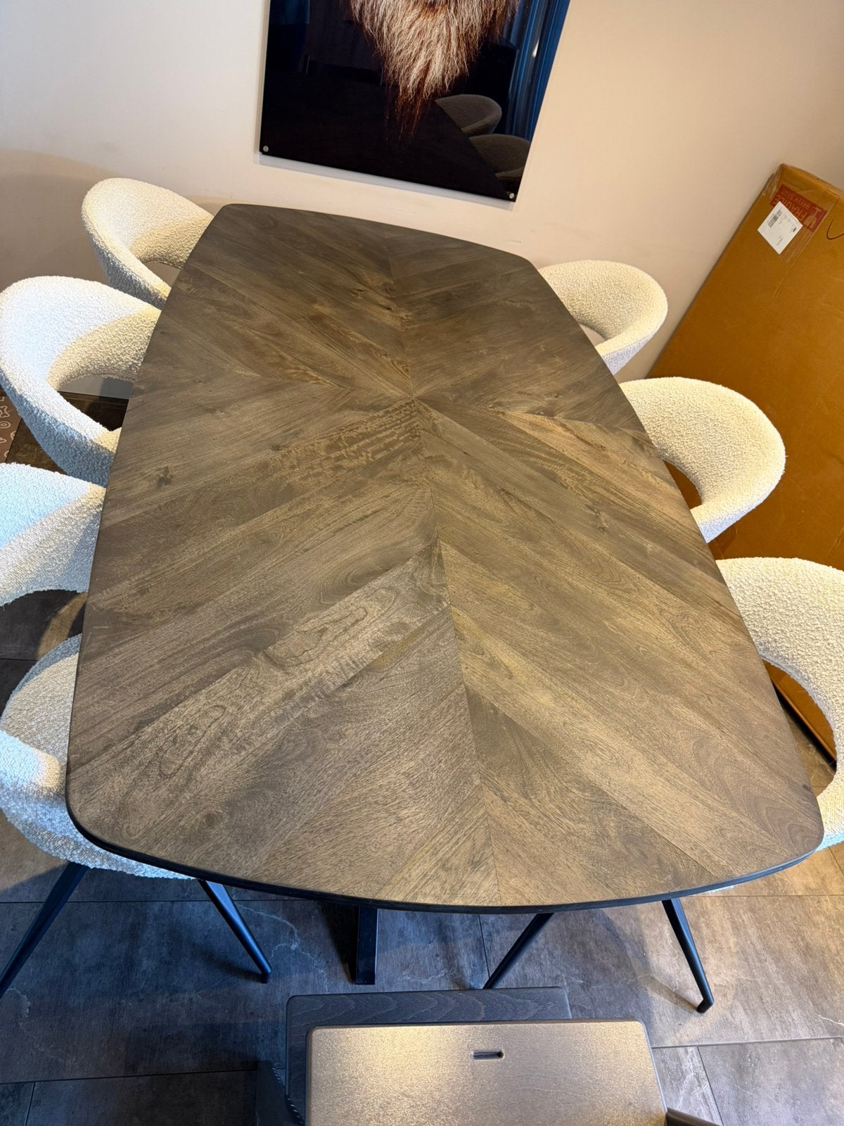Mangohout tafelblad deens ovaal 220x110, Huis en Inrichting, Ophalen, 100 tot 150 cm, Vijf personen of meer, Ovaal
