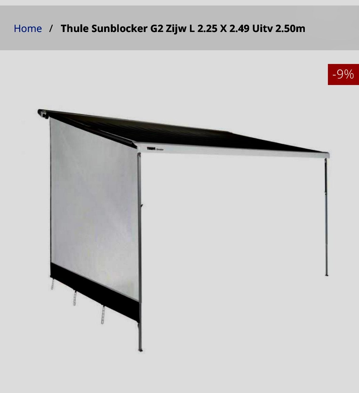 Te koop gevraagd, Thule Sunblocker G2 , zijwand+ voowand, Ophalen, Zo goed als nieuw