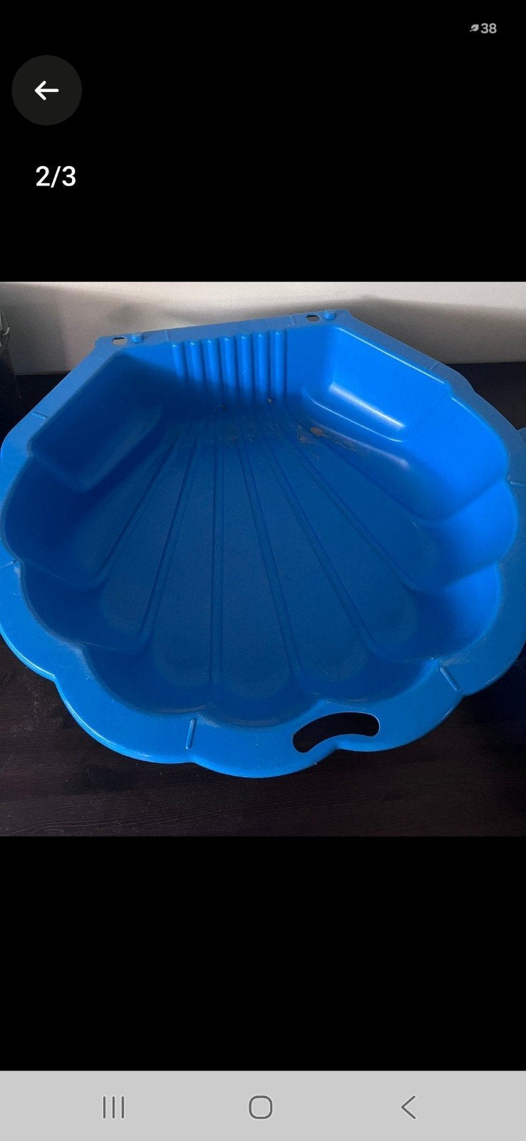 Blauwe schelp zandbak/waterbak voor kinderen, Ophalen, Gebruikt