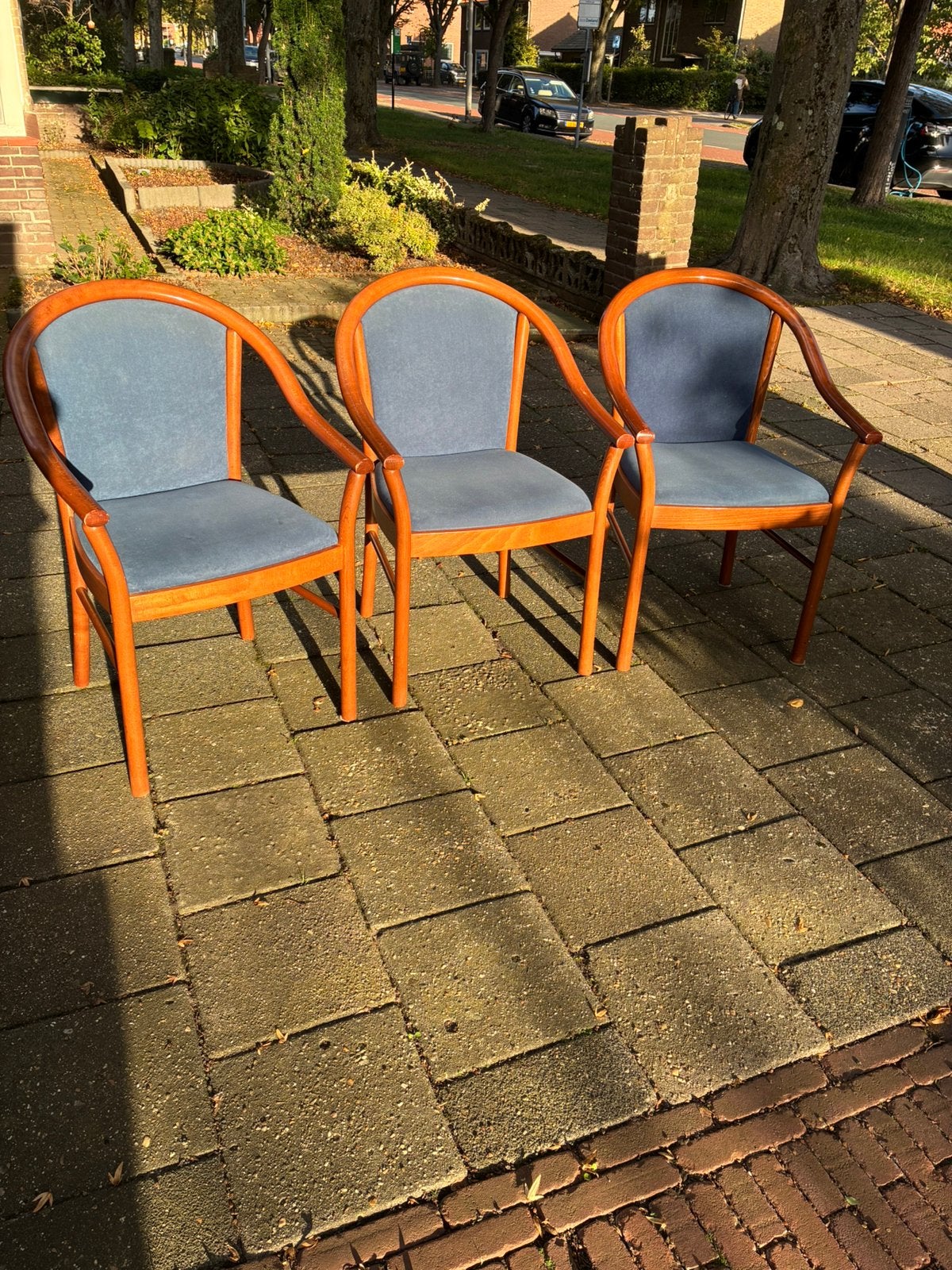 3 eetkamer stoelen, Ophalen, Hout, Gebruikt, Drie