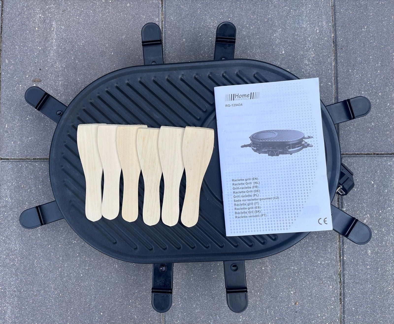 8-persoons Raclette Gourmet Set met Pannetjes en Spatels, Ophalen, Gebruikt, 8 personen of meer