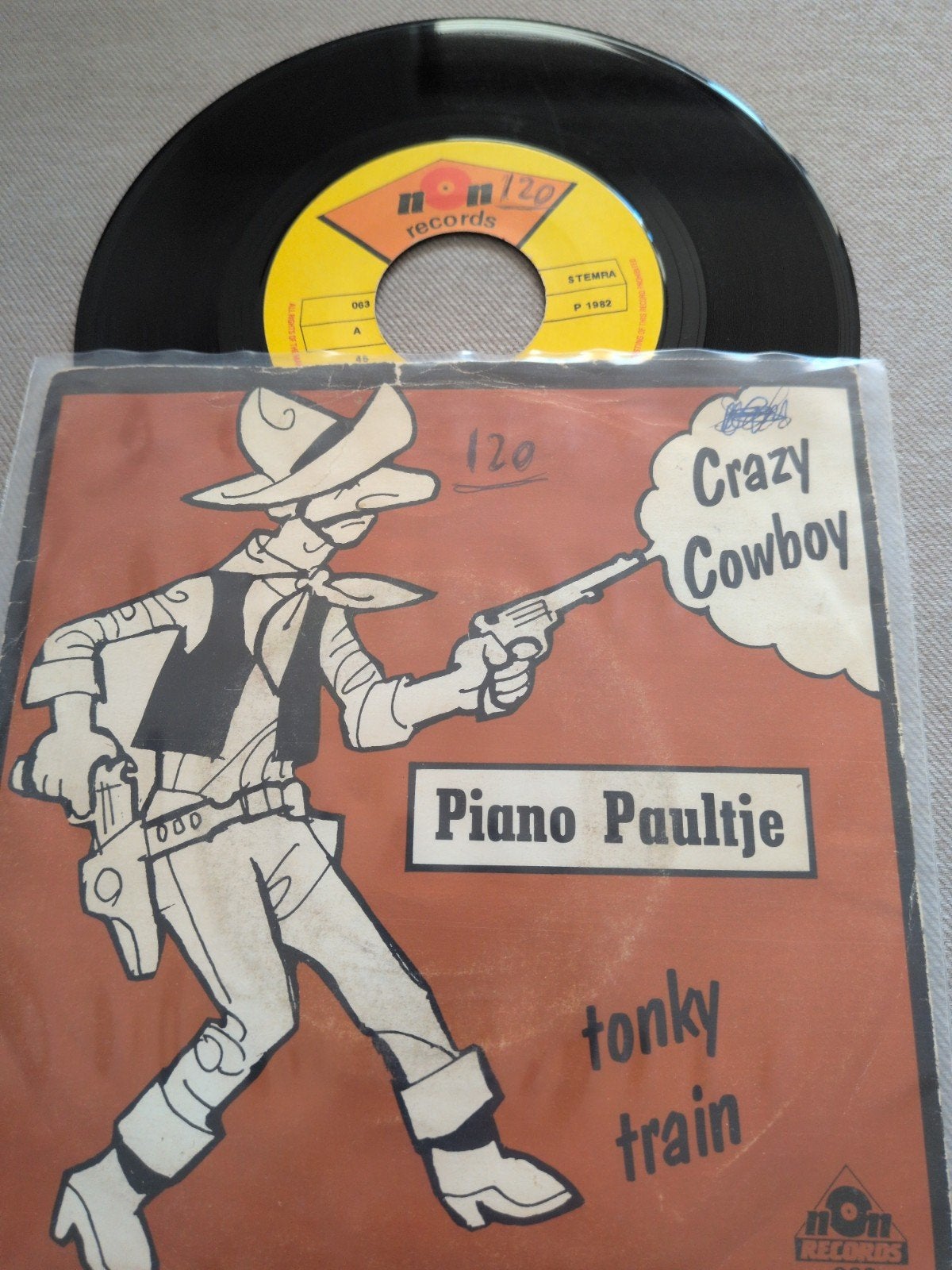 Piano Paultje – Crazy Cowboy / Tonky Train, Ophalen of Verzenden, Zo goed als nieuw, 7 inch