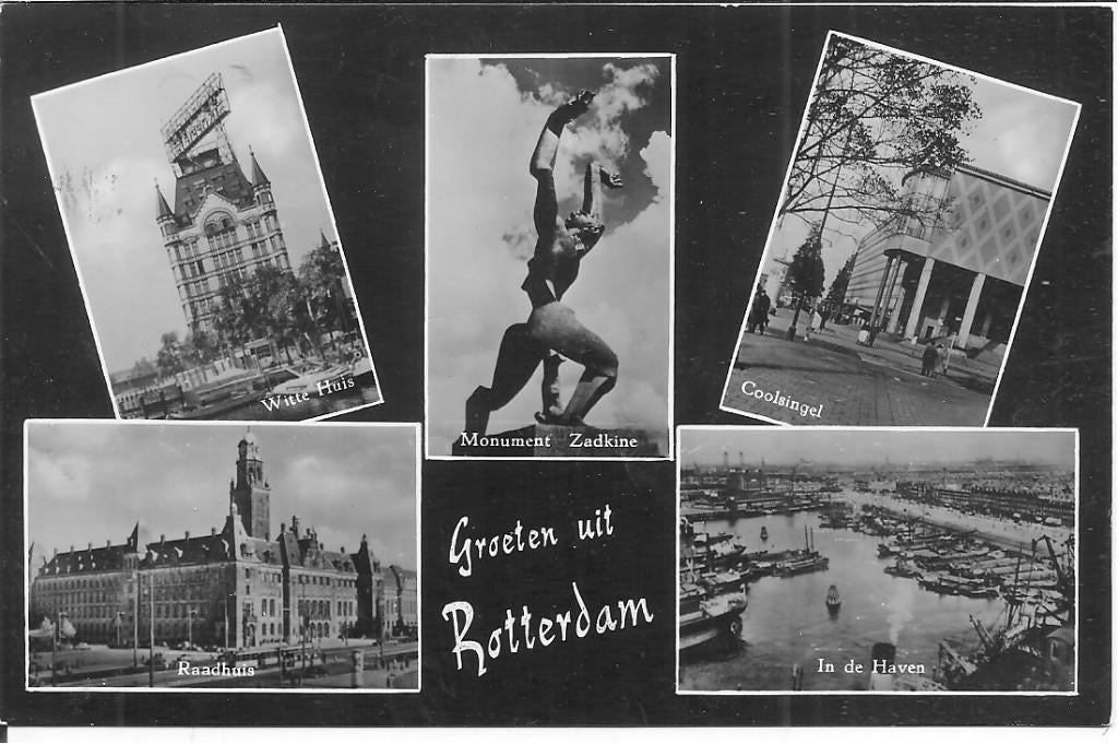 Groeten uit Rotterdam., Verzamelen, Ansichtkaarten | Nederland, Ophalen of Verzenden, 1940 tot 1960, Gelopen, Zuid-Holland