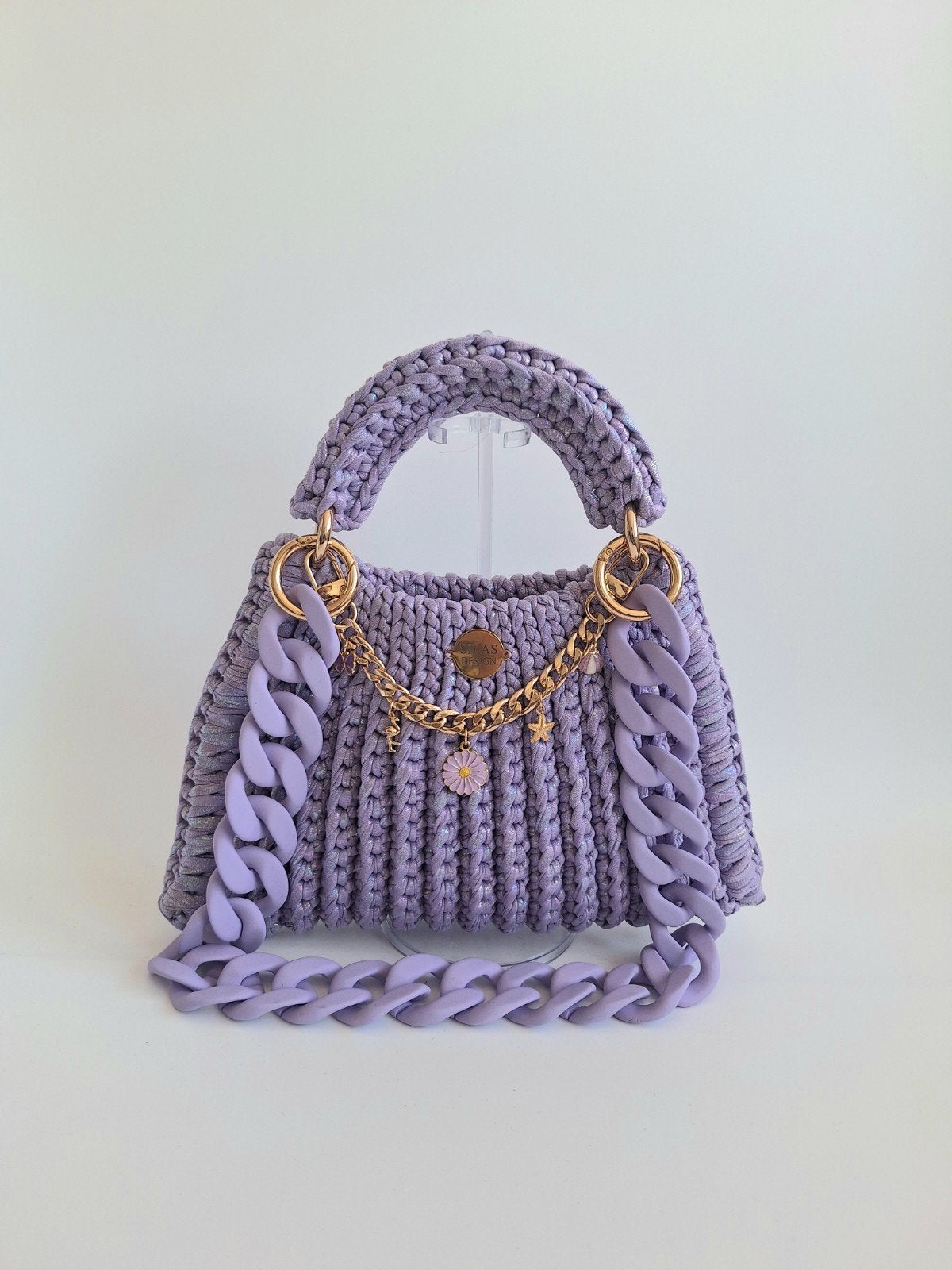 Gehaakte tas glitter lila, Ophalen of Verzenden, Nieuw, Paars, Handtas