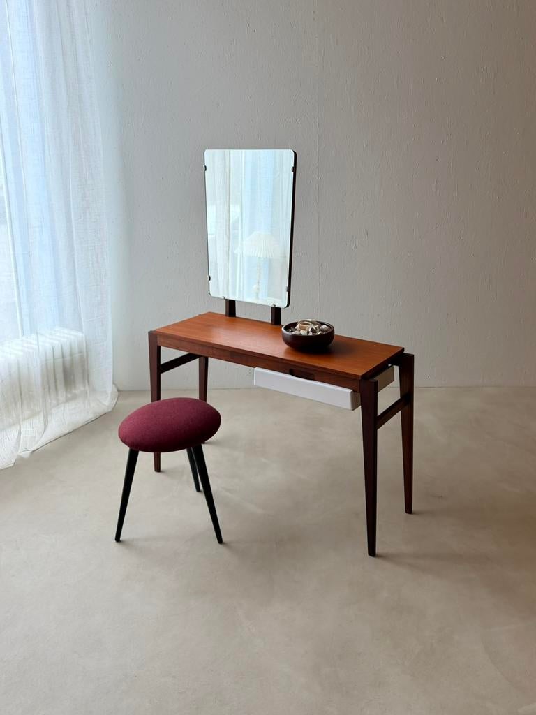 Vintage kaptafel mahonie teak jaren 60, Ophalen of Verzenden, Zo goed als nieuw, Mid century