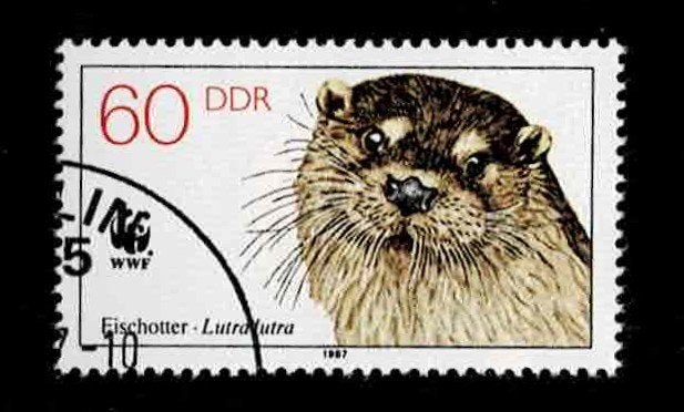 postzegel 2735 DDR dieren Visotter, Ophalen of Verzenden, DDR, Gestempeld