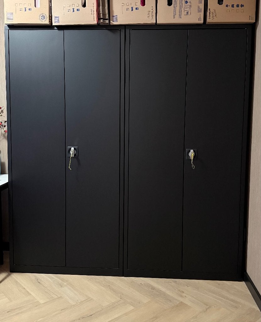 3x Metalen Archiefkasten Lockerkasten Zwart 195x92x42 cm, Huis en Inrichting, Kasten | Roldeurkasten en Archiefkasten, Ophalen
