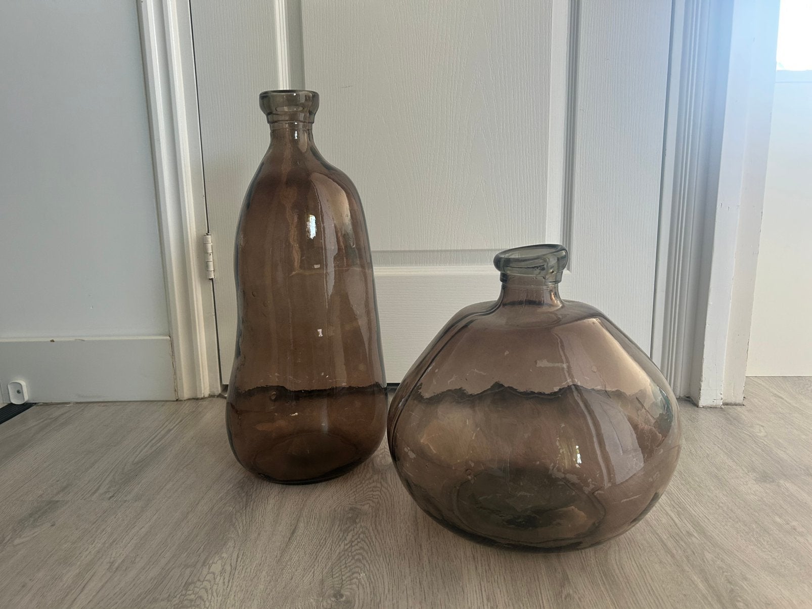 Leuke grote bruine vazen, Ophalen, Gebruikt, Overige kleuren, Glas