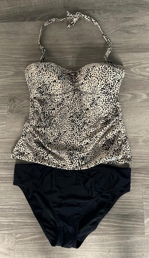 Nieuwe beige/zwarte tankini 44/46, Kleding | Dames, Badmode en Zwemkleding, Beige, Nieuw, Ophalen of Verzenden, Bikini