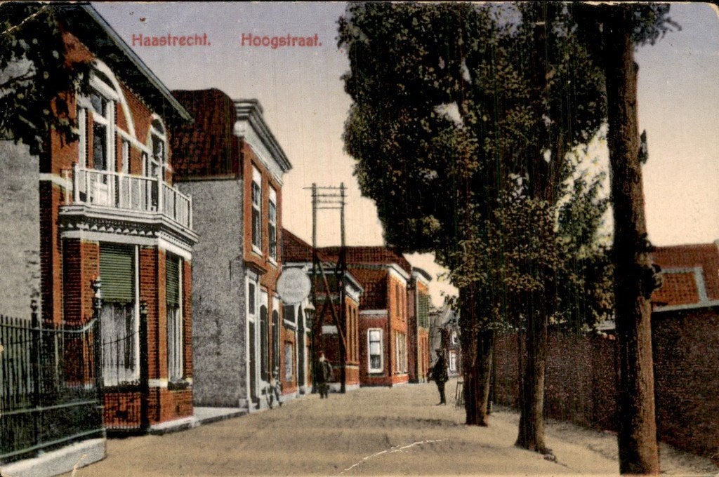 Haastrecht - Hoogstraat - Straatzicht, Ophalen of Verzenden, Voor 1920, Gelopen, Zuid-Holland