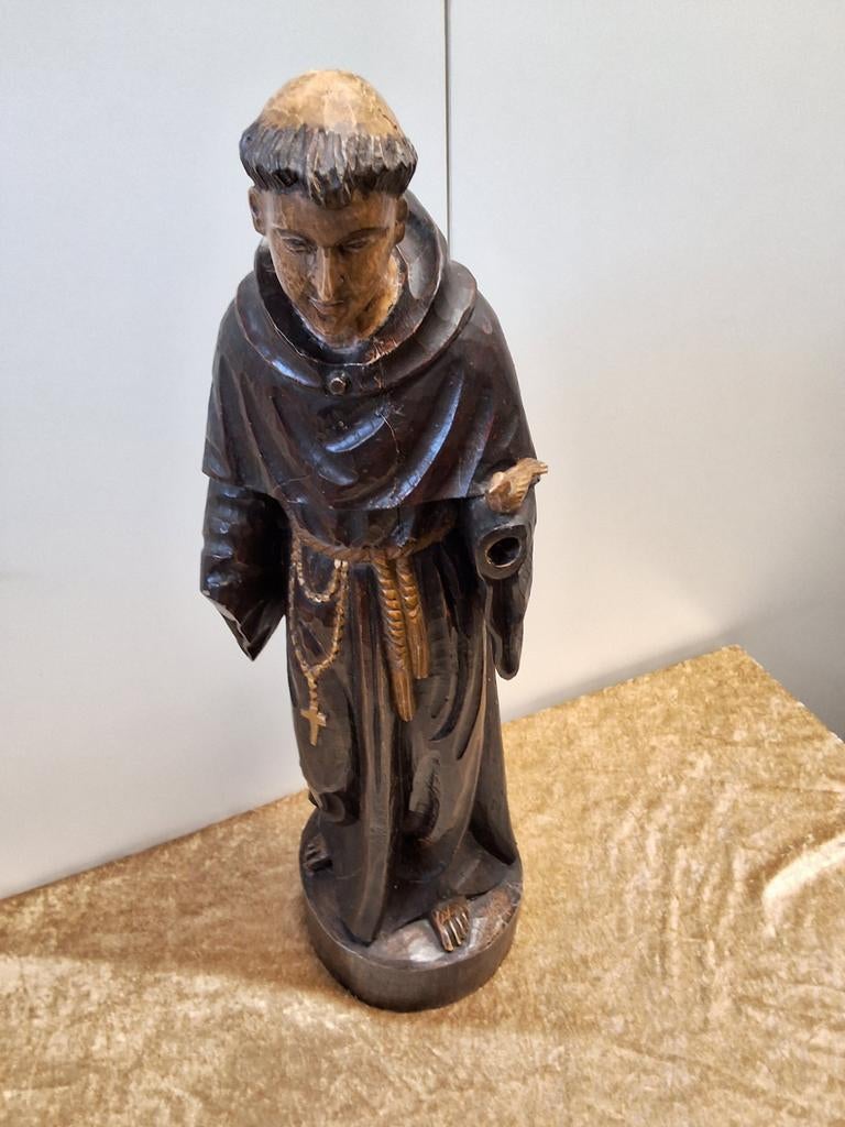 Houten beeld Franciscus van Assisi, Antiek en Kunst, Antiek | Religie, Ophalen of Verzenden