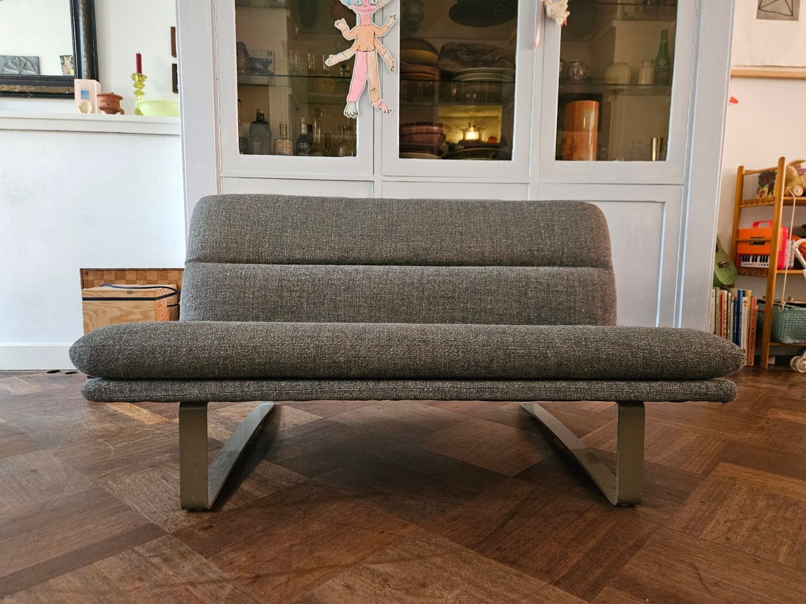 Kho Liang Ie Artifort tweezits bank, opnieuw gestoffeerd, Huis en Inrichting, Banken | Sofa's en Chaises Longues, Ophalen, Vintage, Mid-century modern, design