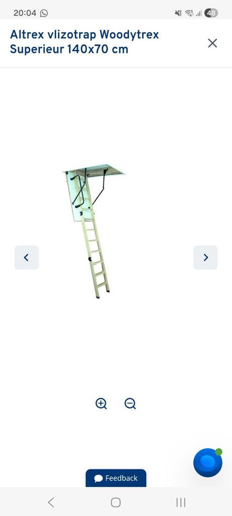 Nieuwe Altrex vlizotrap Woodytrex Superieur 140x70 cm, Ophalen, Trap, Nieuw, Opvouwbaar of Inschuifbaar